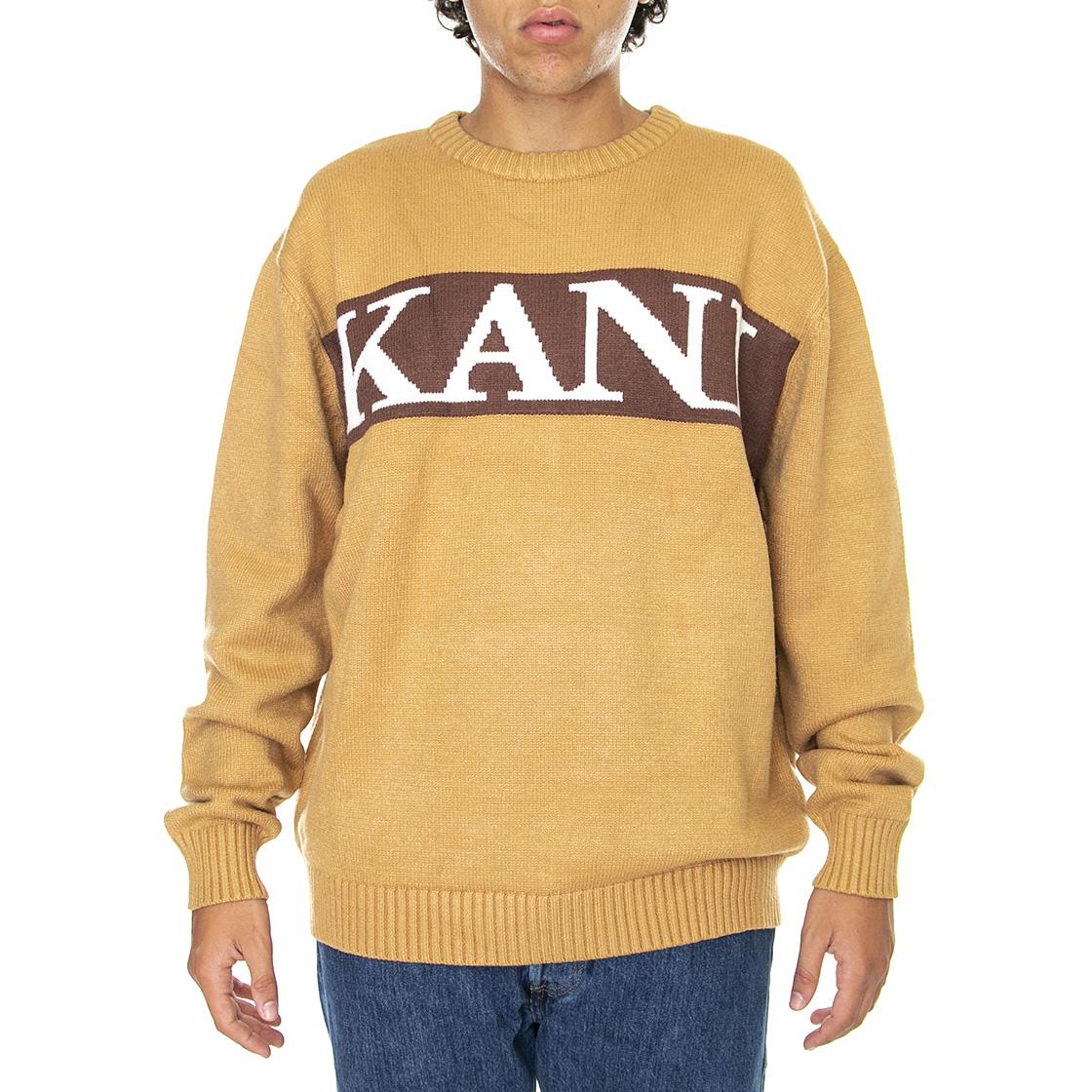 KK Retro Block Knit Crew - Maglione Girocollo Uomo Marrone KM213-015-1  KARL KANI 