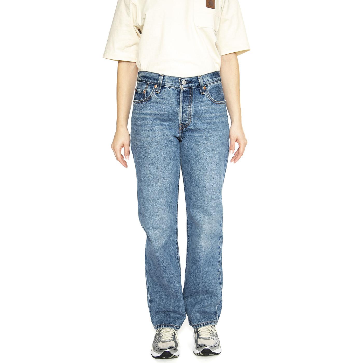 90's 501 Drew Me Light Indigo Worn In - Pantaloni Denim Jeans Donna Blu A1959-0005  LEVIS 