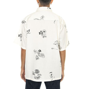 S/S Stamp Shirt Stamp Print, Wax - Camicia Maniche Corte Uomo Bianca I033689.2MAXX  CARHARTT WIP 