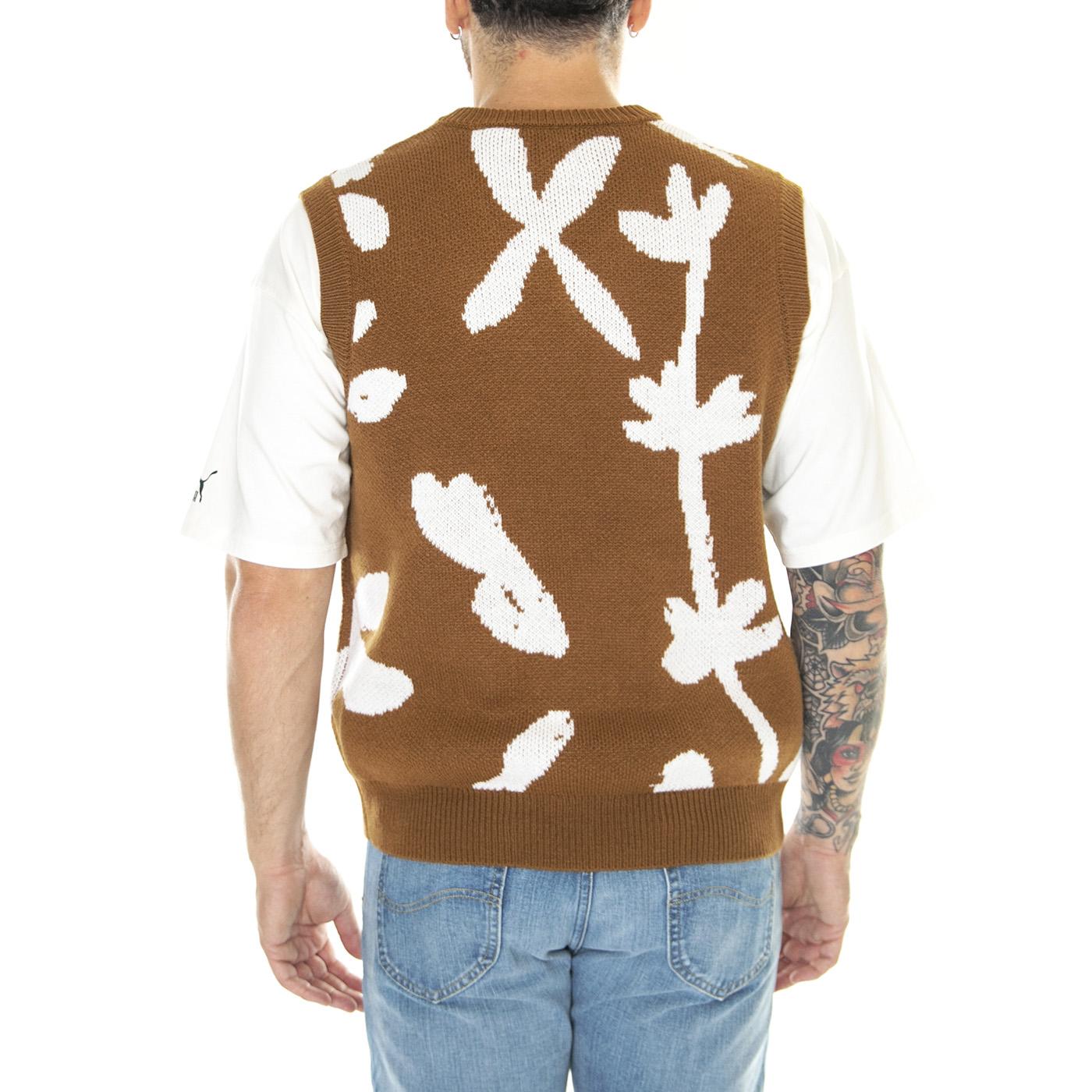 Amir Sweater Vest Catechu Wood Multi - Gilet Uomo Marrone 151000071-CTU  OBEY 