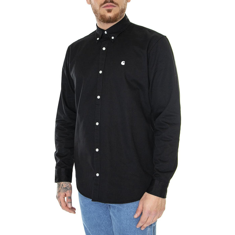 L/S Madison Shirt Black / White - Camicia Uomo Nera I023339-0D2XX  CARHARTT WIP 