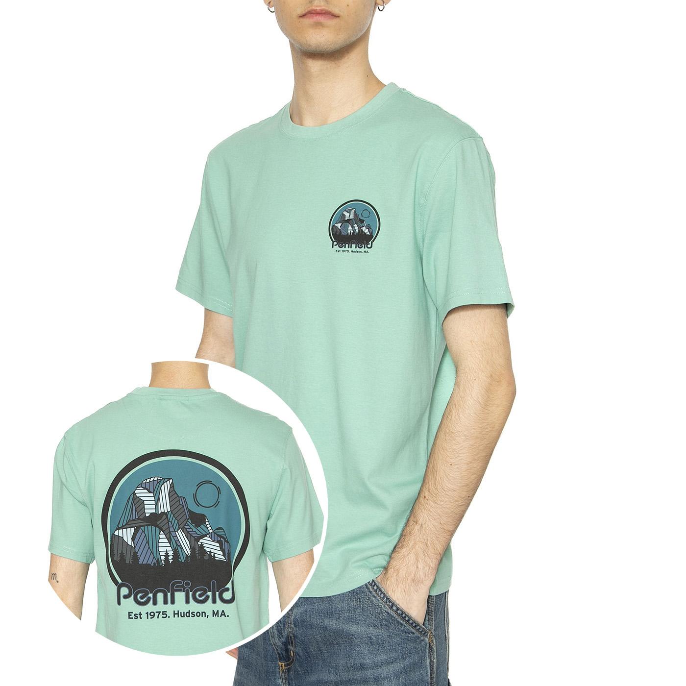 Penfield Yosemite Circle Back Wasabi - Maglietta Girocollo Uomo Verde PFD0165-C80  PENFIELD 