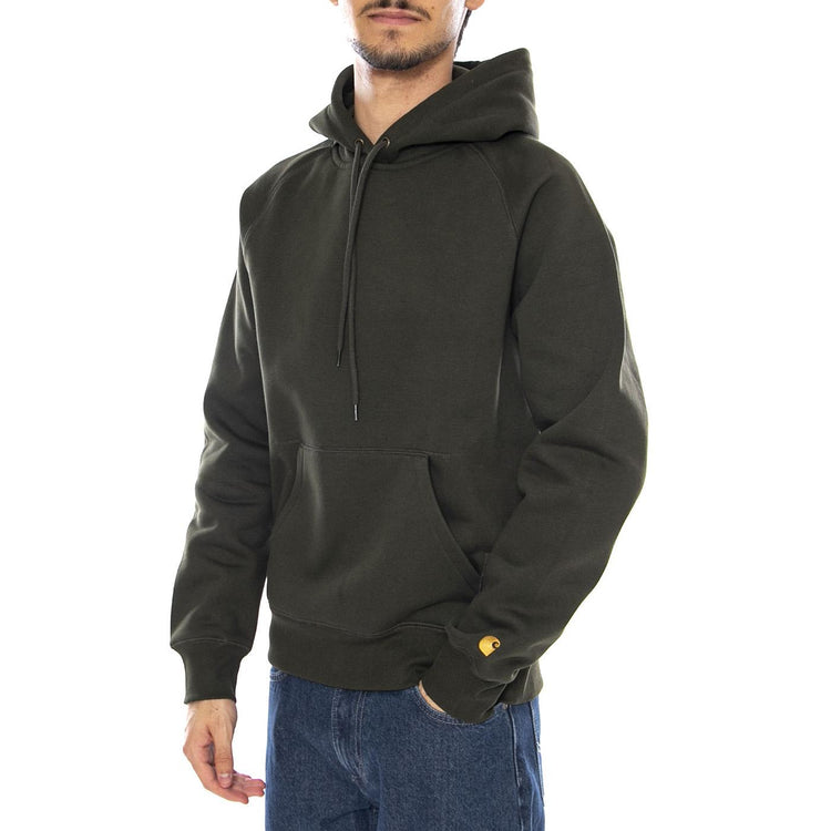 Hooded Chase Sweat Olive / Gold - Felpa con Cappuccio Uomo Verde I033661.3CBXX  CARHARTT WIP 