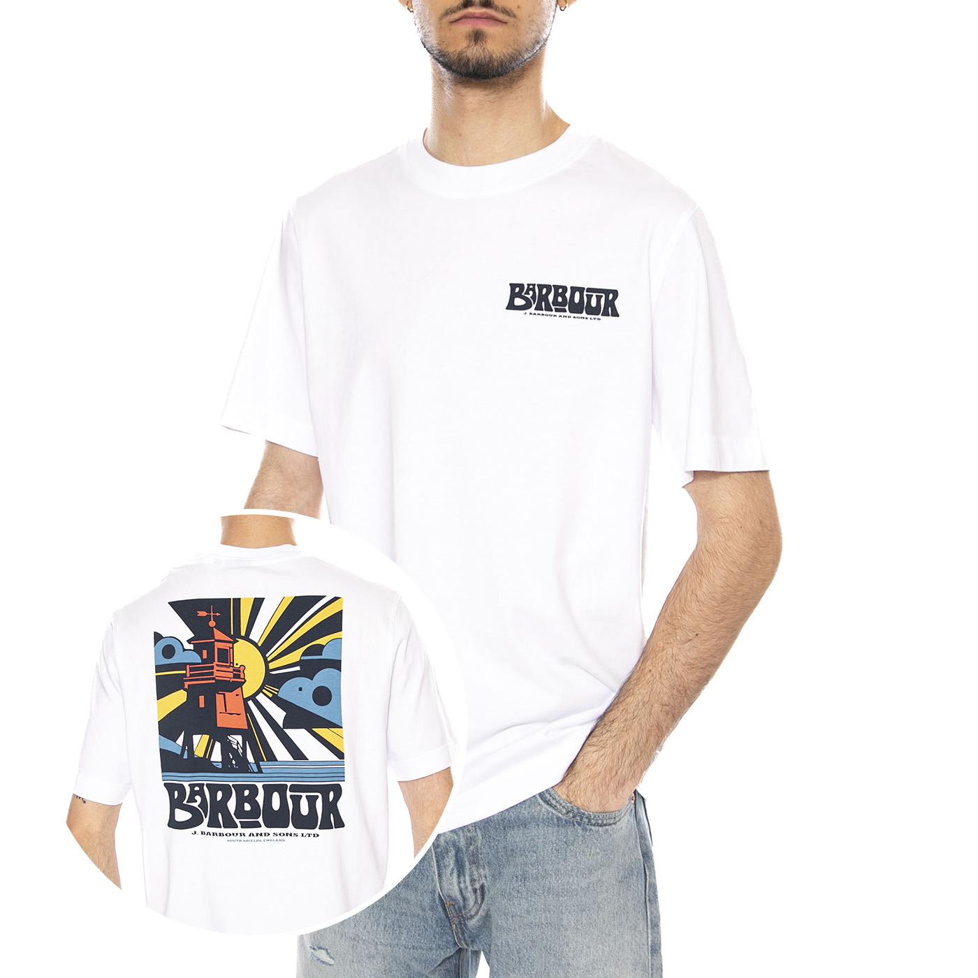 FROME RELAXED GRAPHIC T-SHIRT - Maglietta Girocollo Uomo Bianca MTS1571 WH11 BARBOUR 