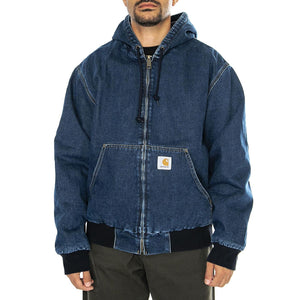 OG Active Jacket Blue stone washed - Giacca con Cappuccio Uomo Denim Jeans Blu I032232.0106 . CARHARTT WIP 