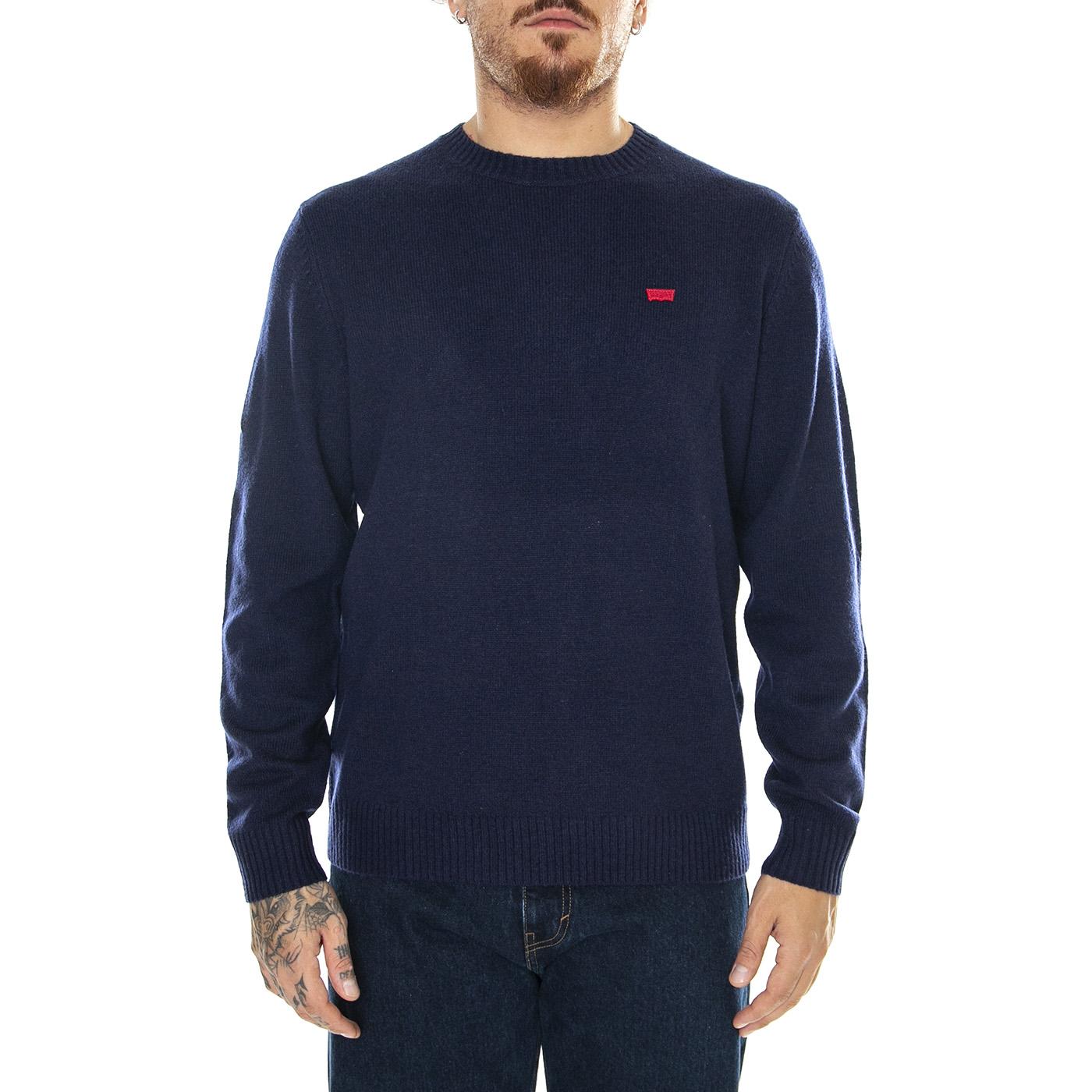 M' Original HM Sweater Naval Academy Blue - Maglione Girocollo Uomo Blu A4320-0001  LEVIS 