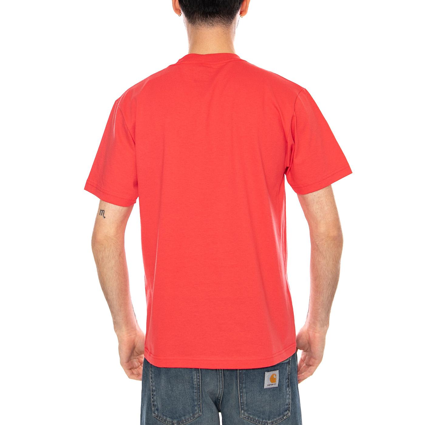 STRETCH LOGO SS TEE CRIMSON HAZE - Maglietta Girocollo Uomo Rossa VN000SWD FO91 VANS 