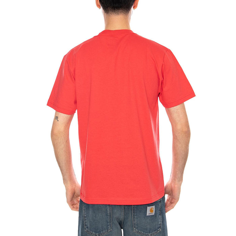 STRETCH LOGO SS TEE CRIMSON HAZE - Maglietta Girocollo Uomo Rossa VN000SWD FO91 VANS 