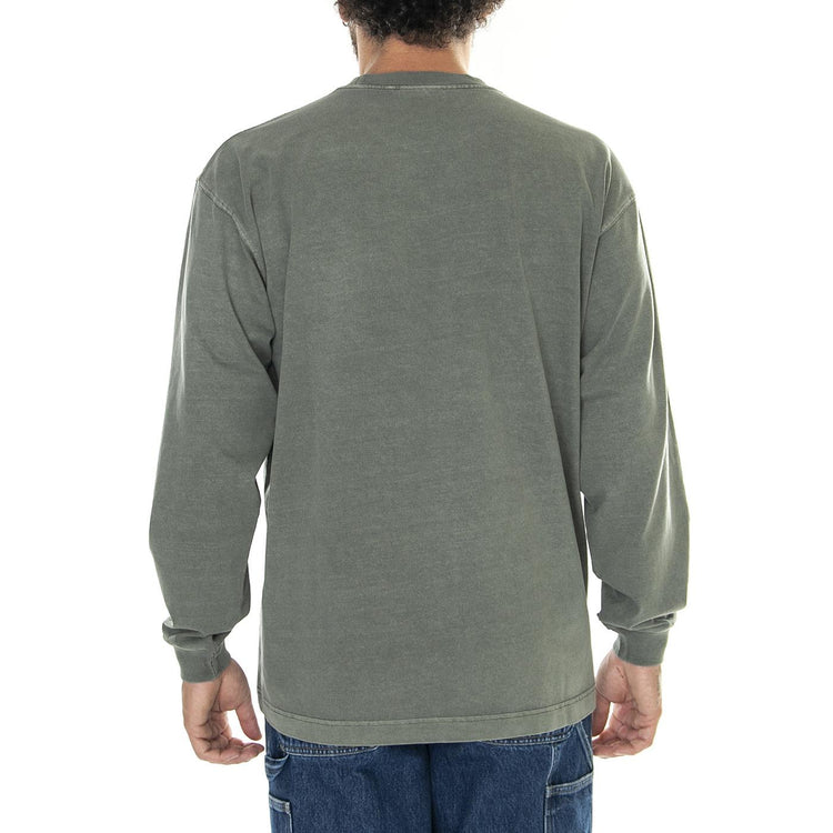 L/S Vista T-Shirt Smoke Green /garment dyed - Maglietta Girocollo Maniche Lunghe Uomo Verde I030779.1NDGD  CARHARTT WIP 