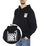 Obey Eyes Icon 2 Fleece Schwarz – Schwarzer Herren-Hoodie von OBEY