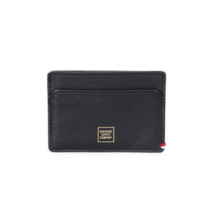 SLIP NAPA RFID NAPA LEATHER WALLET BLACK/GOLD FOIL 10375-1354  HERSCHEL 