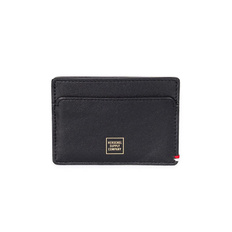 SLIP NAPA RFID NAPA LEATHER WALLET BLACK/GOLD FOIL 10375-1354  HERSCHEL 