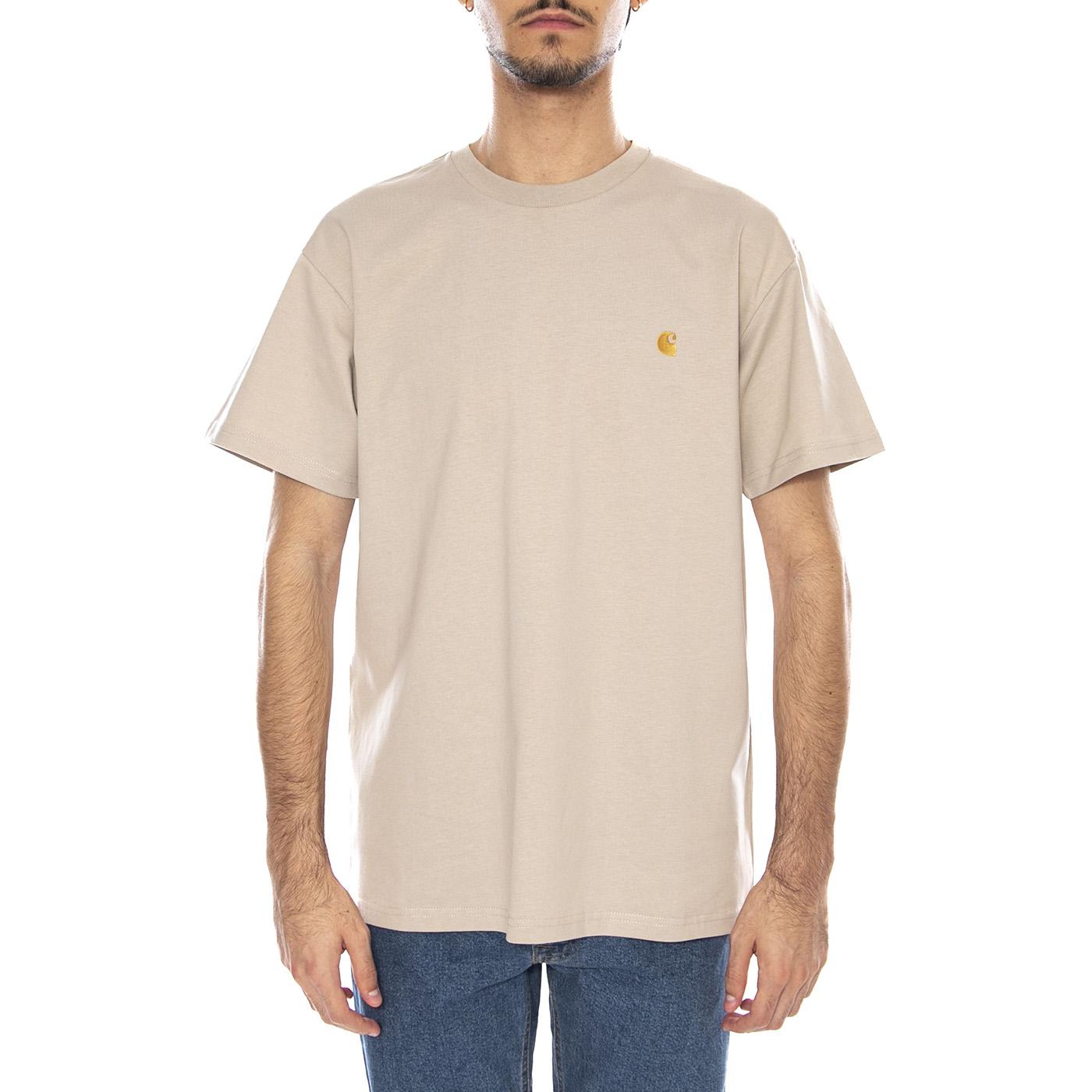 S/S Chase T-Shirt Fleur De Sel / Gold - Maglietta Girocollo Uomo Beige I026391.38AXX  CARHARTT WIP 
