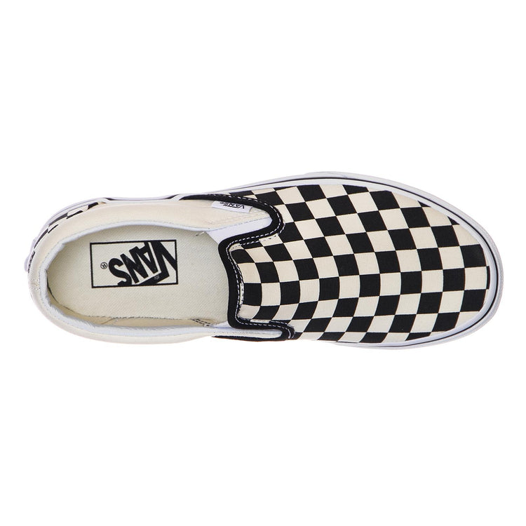 UA CLASSIC SLIP-ON P Blk WhtChcke V0018EBWW  VANS 