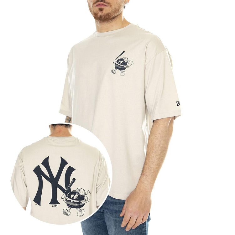 MLB Food Graphic OS Tee New York Yankees Stone / Navy - Maglietta Girocollo Uomo Beige 60435533  NEW ERA 