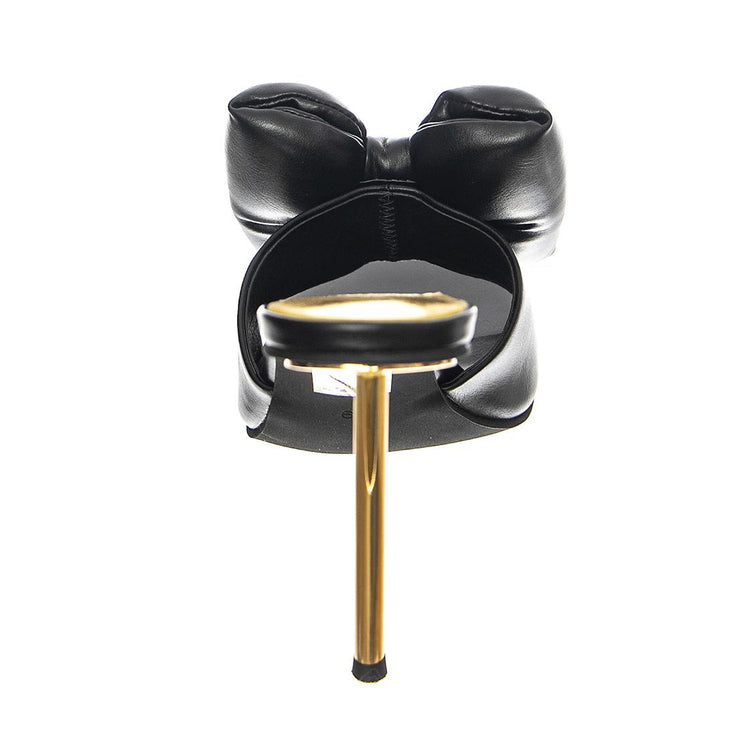 Bow-Down Black Gold Pu - Sandali con Fiocco Donna Neri JCSJC-932-1-5-BLA  JEFFREY CAMPBELL 