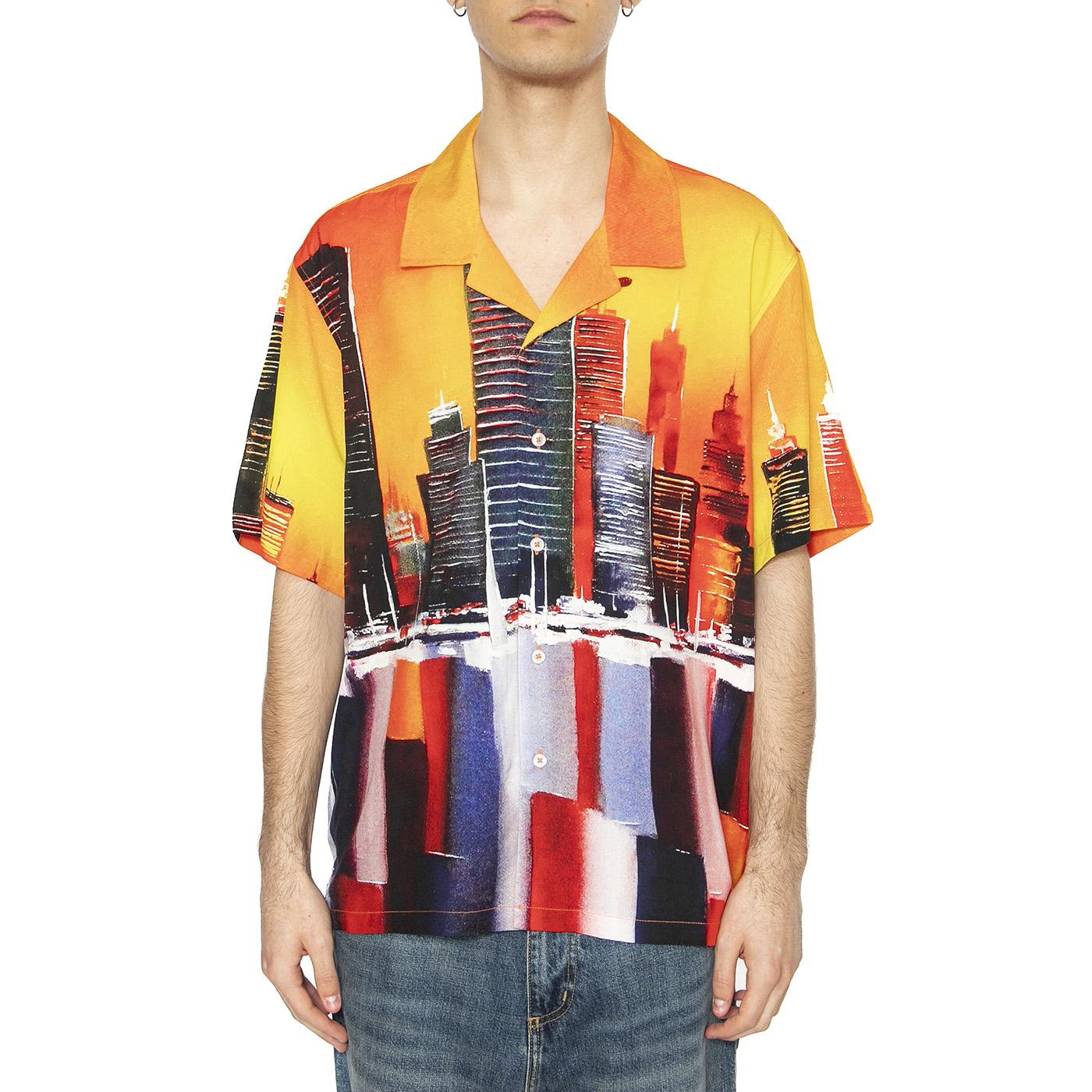 Concrete Jungle S/S Woven Top - Camicia Maniche Corte Uomo Multicolore BU00156-ORNGE  HUF 