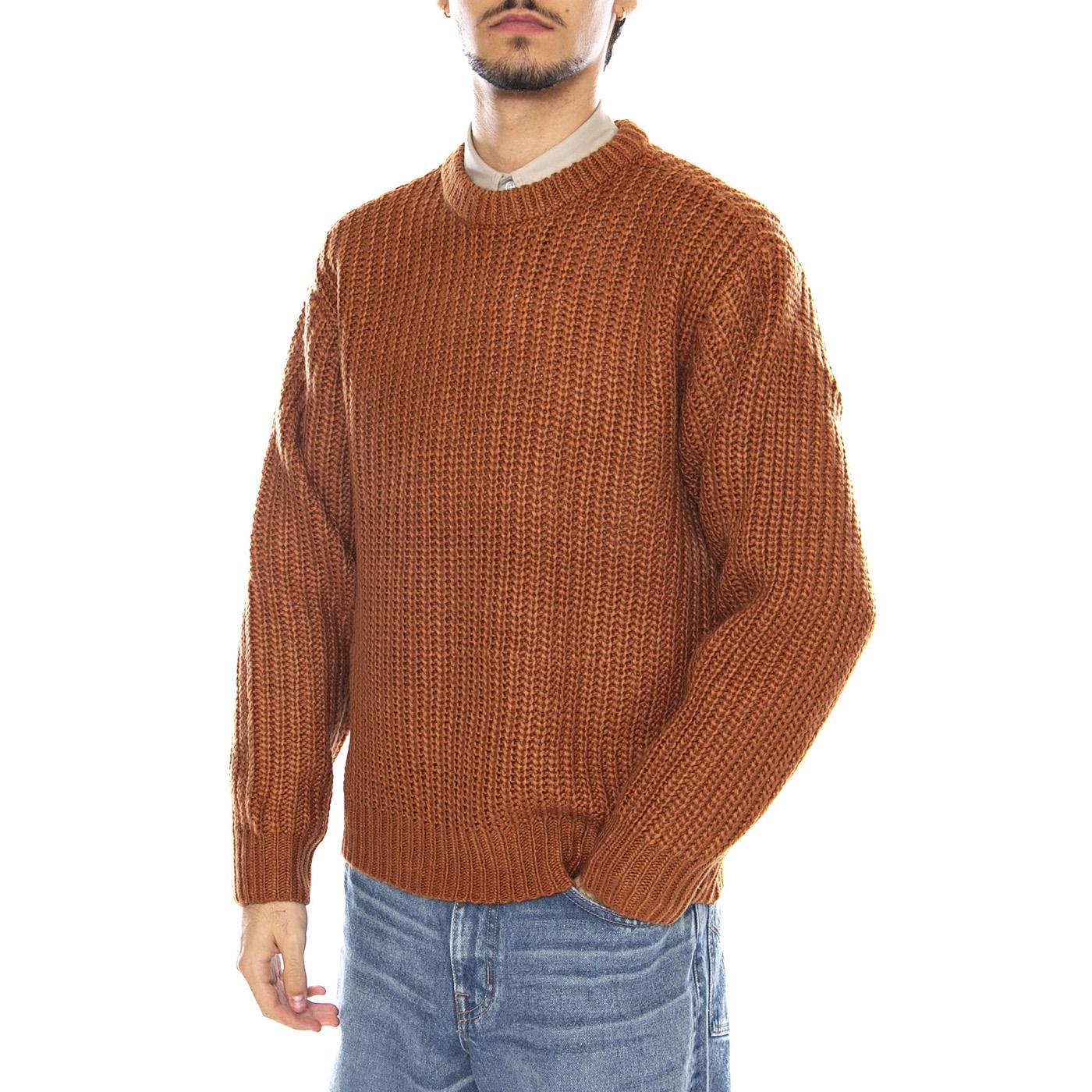 Theo Sweater Chetsnut Brown - Maglione Girocollo Uomo Marrone 151000072 CHE OBEY 