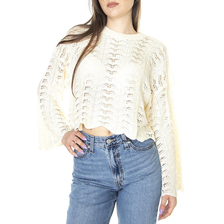 W' Top de Crochet de Manga Larga Blanco - Top Donna Bianco 31W/70203  WILD PONY 
