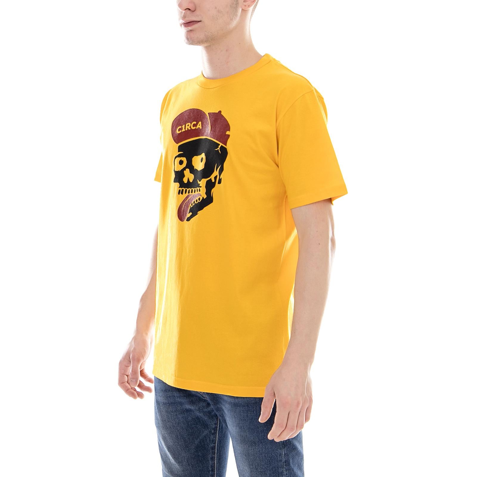 FUNNY SKULL T-SHIRT GOLD MTS003-GOLD  C1RCA 