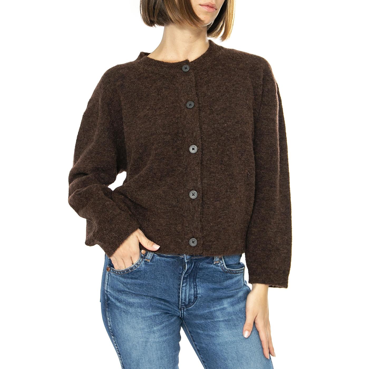 Erna Dark Brown - Cardigan Donna Marrone 331300-234  ELVINE 