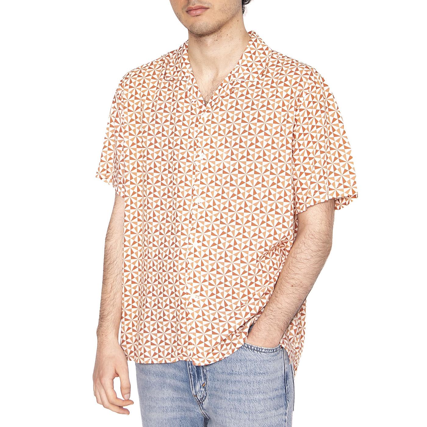 Alhambra Aloha Shirt Coiro - Camicia Maniche Corte Uomo Multicolore 1953-COIRO  BRAVA FABRICS 