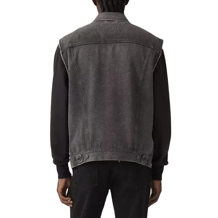 GILET TRUCKER BLACK - Gilet Denim Jeans Uomo Nero A5789 0001 LEVIS 
