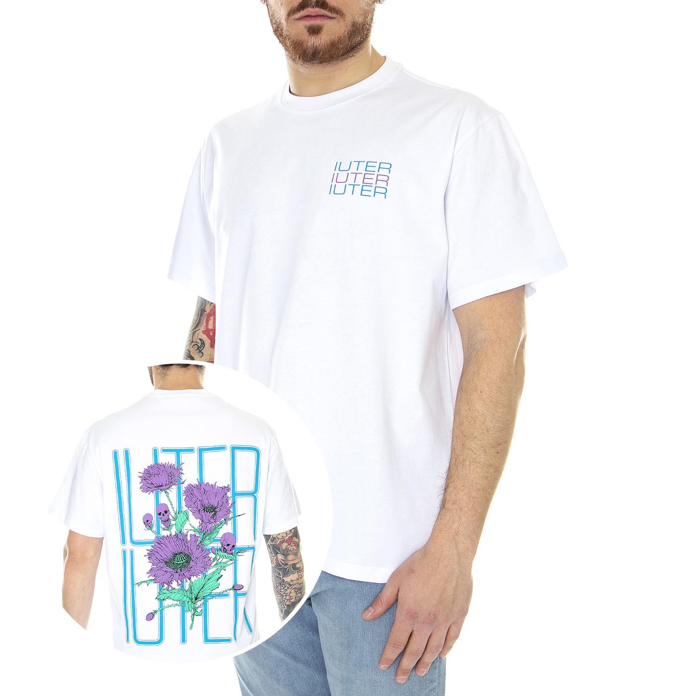 Spine Skulls Tee White - Maglietta Girocollo Uomo Bianca 23SITS89-WHITE  IUTER 