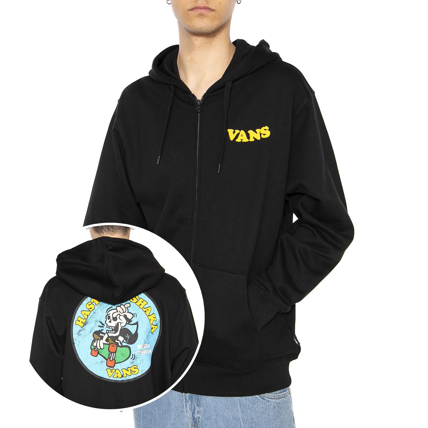 Skulla La Shaka Loose Fz Ft Po Black - Felpa con Cappuccio Uomo Nera VN000NWMBLK1  VANS 