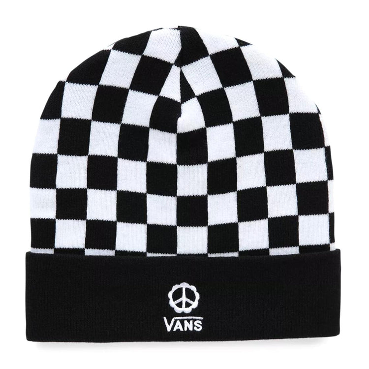 Breakin Out Beanie Peac Black / White - Cappellino a Cuffia Nero / Bianco / Checkerboard VN0A7YSN63M1  VANS 
