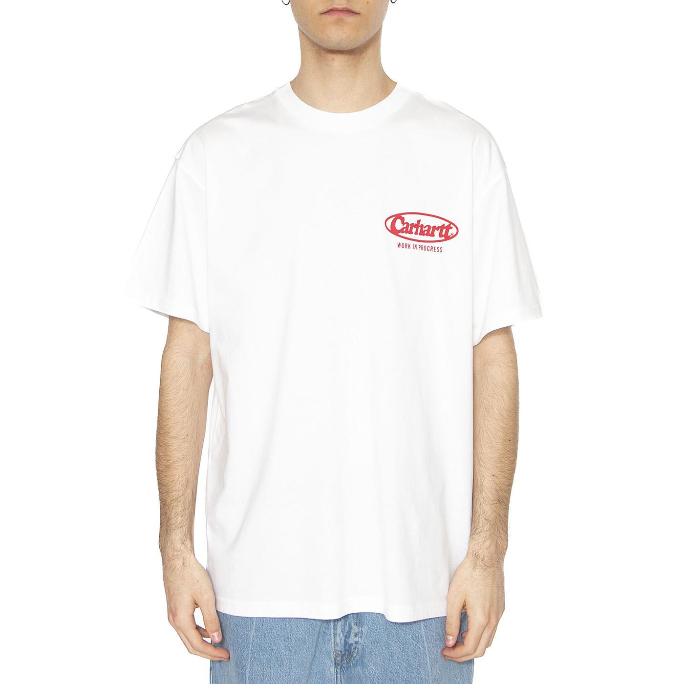 S/S Logo T-Shirt White - Maglietta Girocollo Uomo Bianca I034643.02XX  CARHARTT WIP 