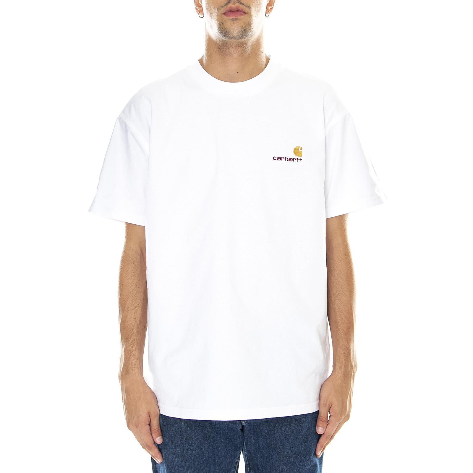 S/S AMERICAN SCRIPT T-SHIRT WHITE - Maglietta Girocollo Uomo Bianca I029956 02XX CARHARTT WIP 