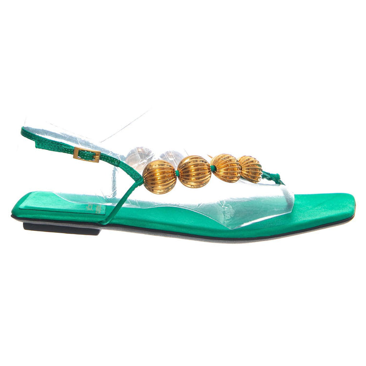 YUCATAN GREEN SATIN GOLD - Sandalo Donna Verde JCSJC-1119-3-5-GRNST . JEFFREY CAMPBELL 