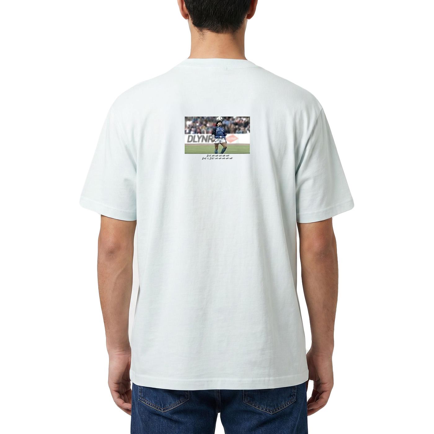 Live Is Life Tee Ice Melt - Maglietta Maradona Girocollo Uomo Celeste TS1366 T4-03 DOLLY NOIRE 