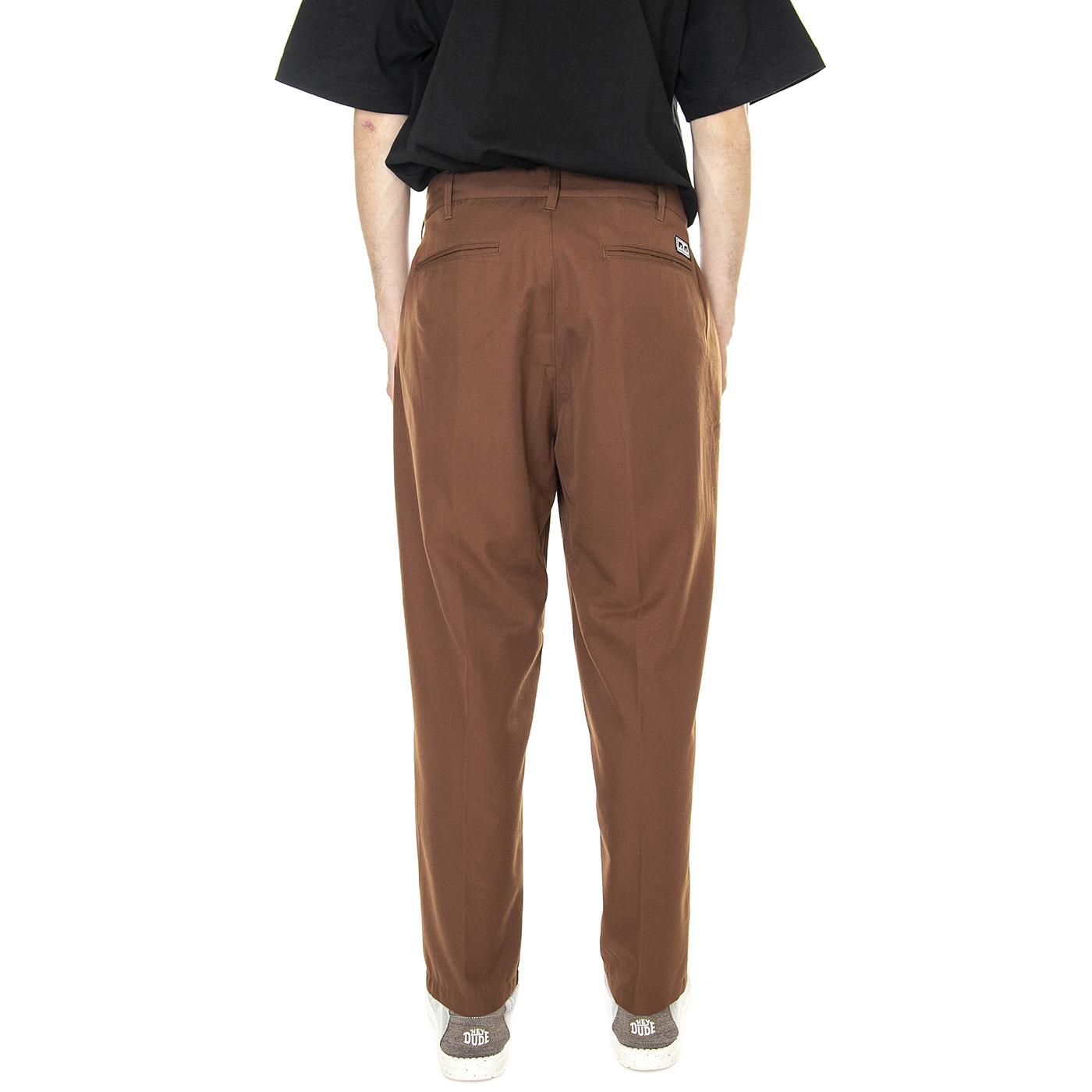 M' Fubar Pleated Pant Sepia - Pantaloni Uomo Marroni 142020201-SEP  OBEY 