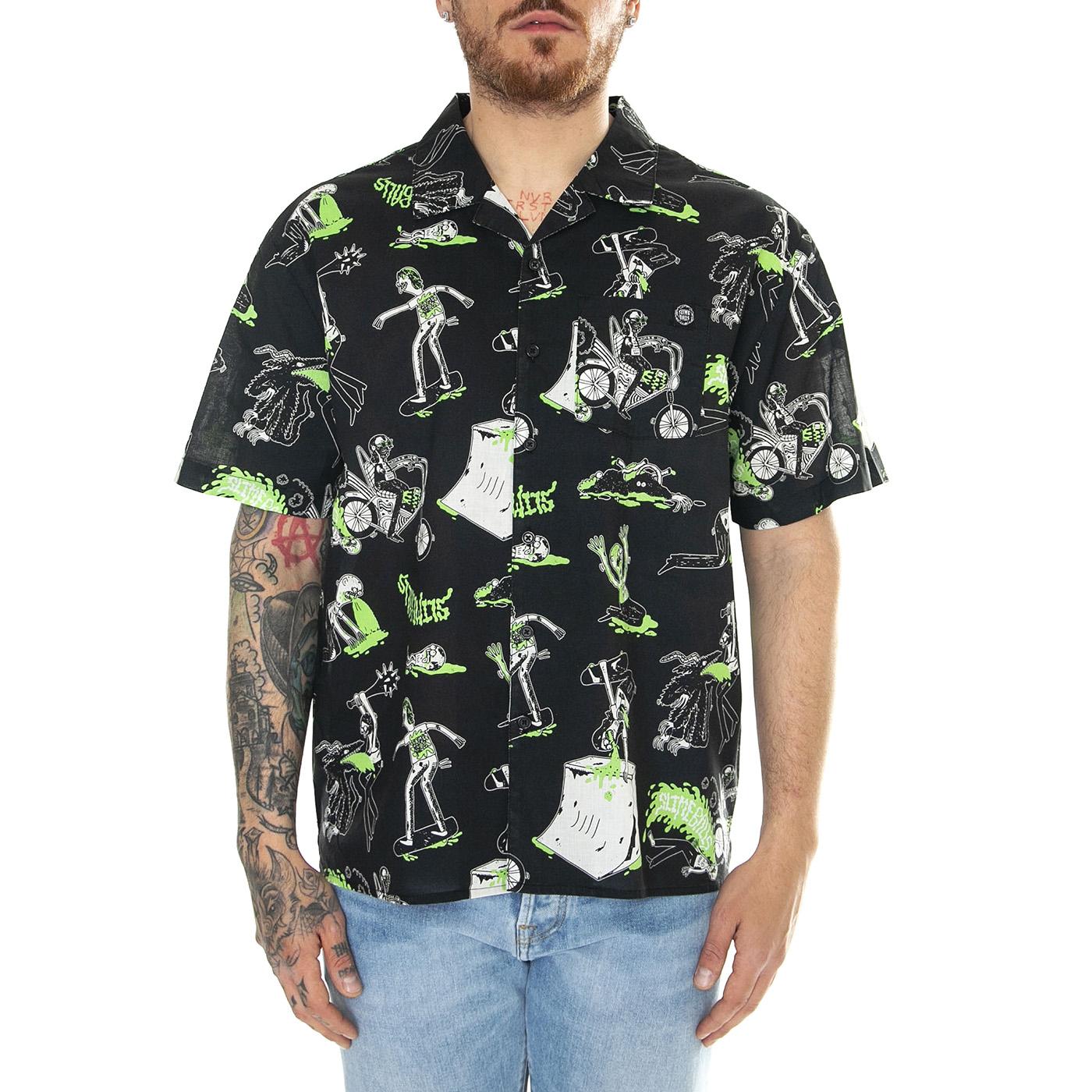 Scene Report Black - Camicia Maniche Corte Uomo Multicolore SCA-SHT-0728  SANTA CRUZ 