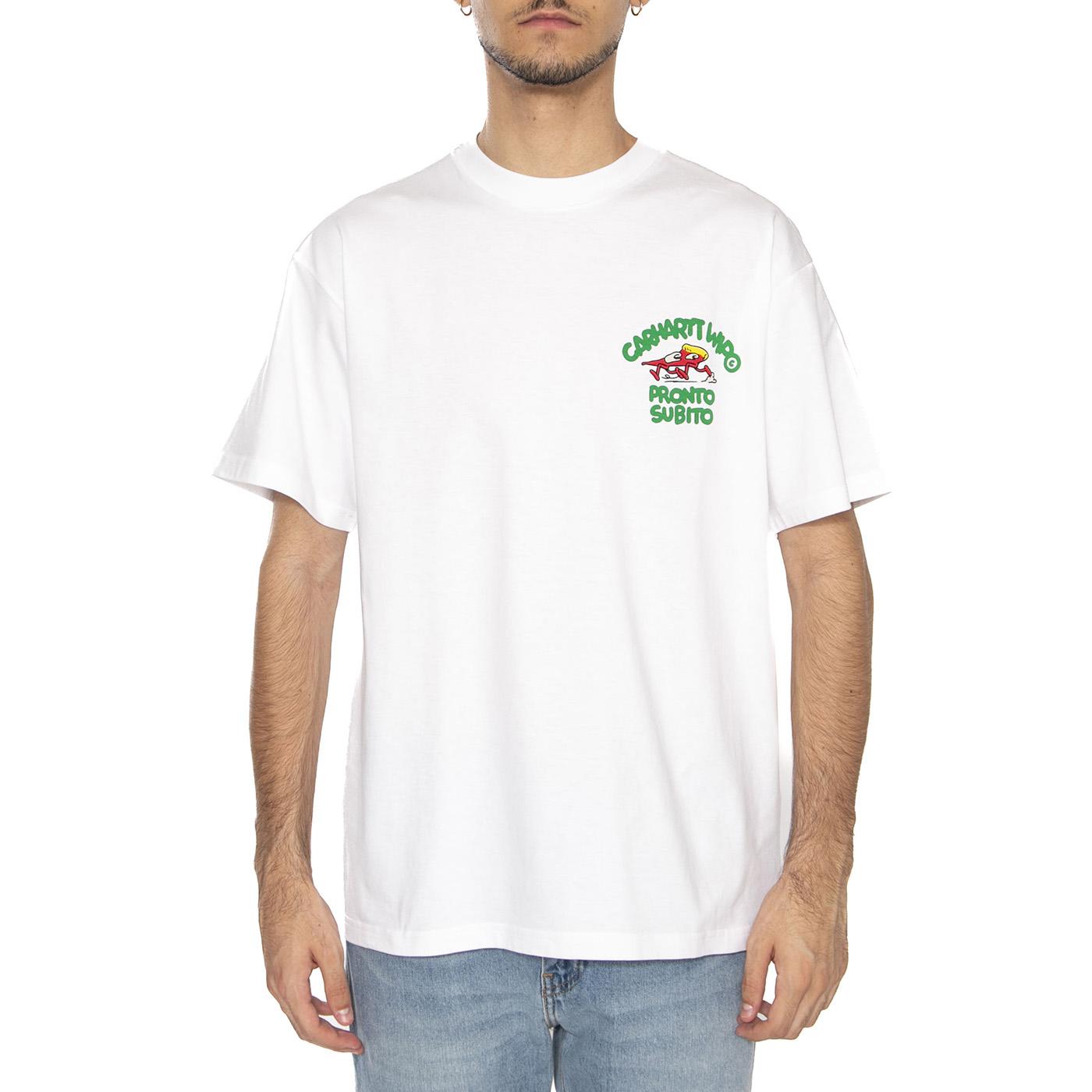 S/S Pronto T-Shirt White - Maglietta Girocollo Uomo Bianca I035195.02XX . CARHARTT WIP 