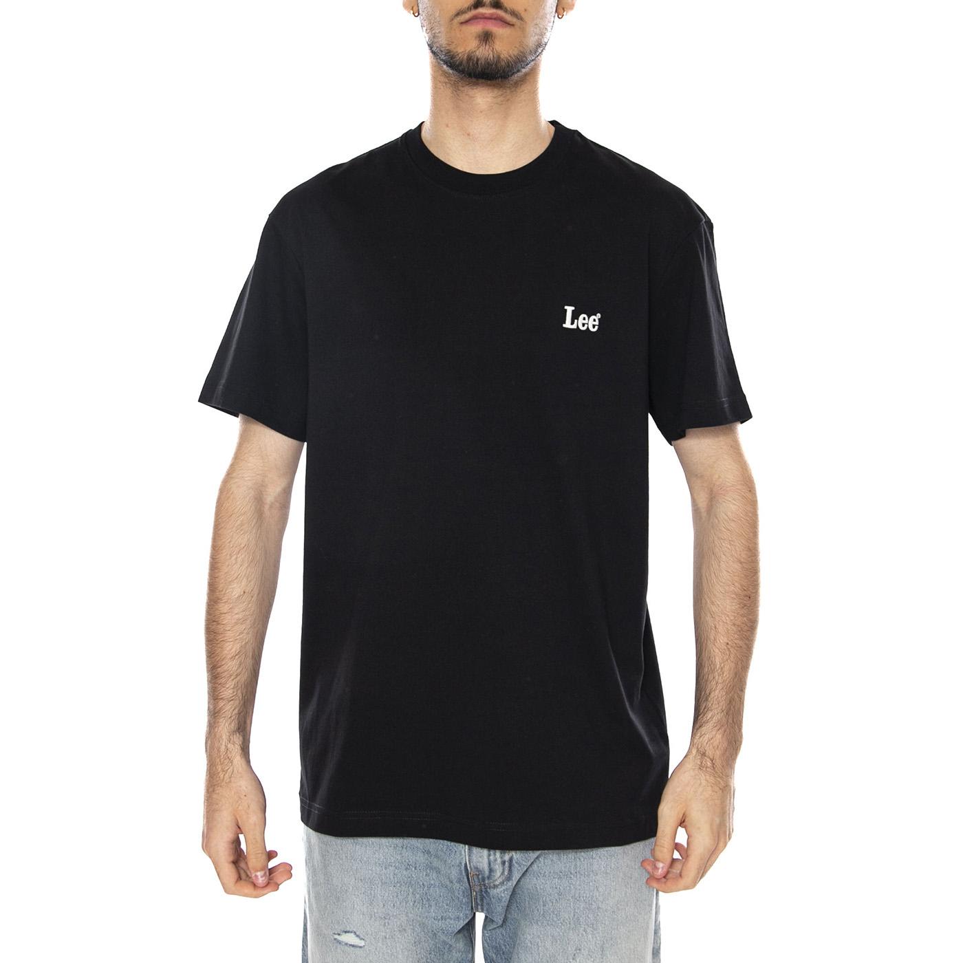 SS SMALL LOGO TEE BLACK - Maglietta Girocollo Uomo Nera 112376492 BLK LEE 