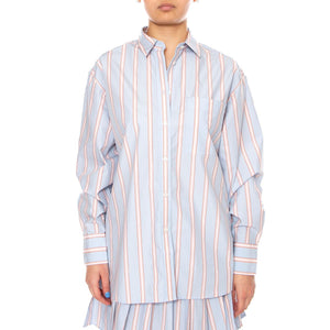CAMICIA M/L BLU MULTICOLOR - Camicia Donna Blu CF1054 48C LACOSTE 