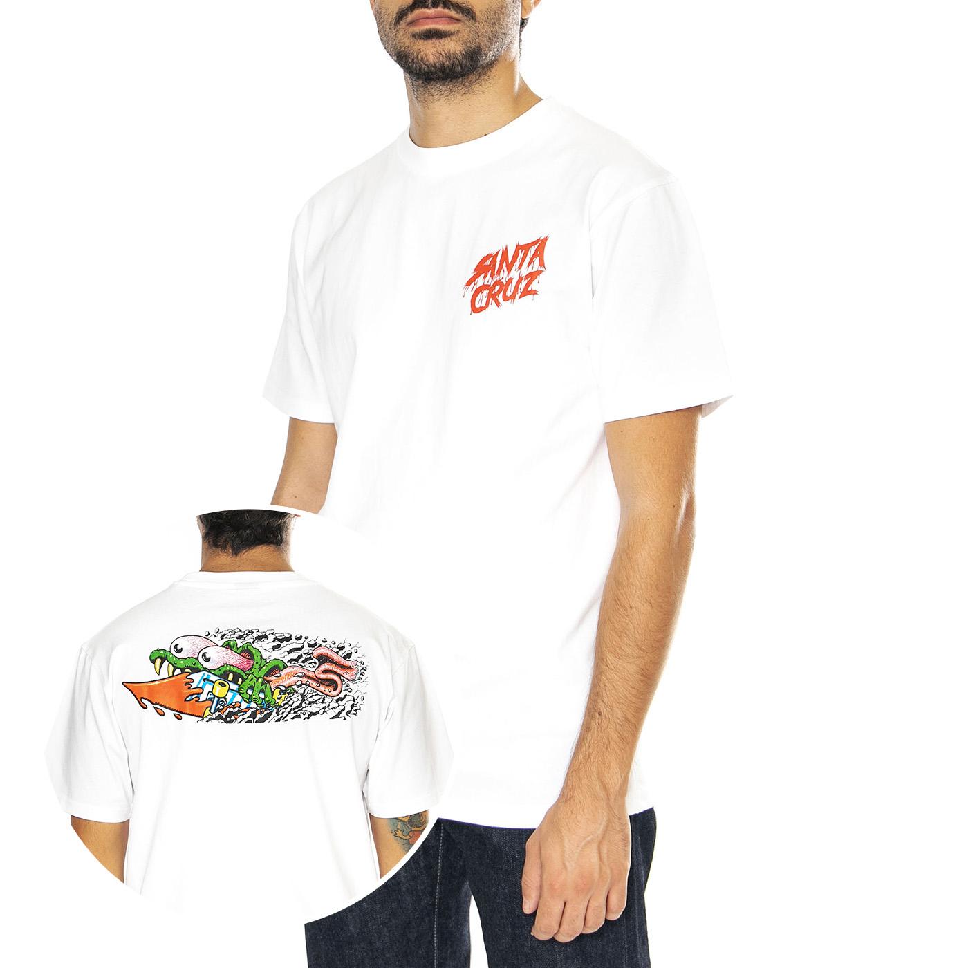 Meek Concrete Slasher XL White - Maglietta Girocollo Uomo Bianca SCA-TEE-11662  SANTA CRUZ 