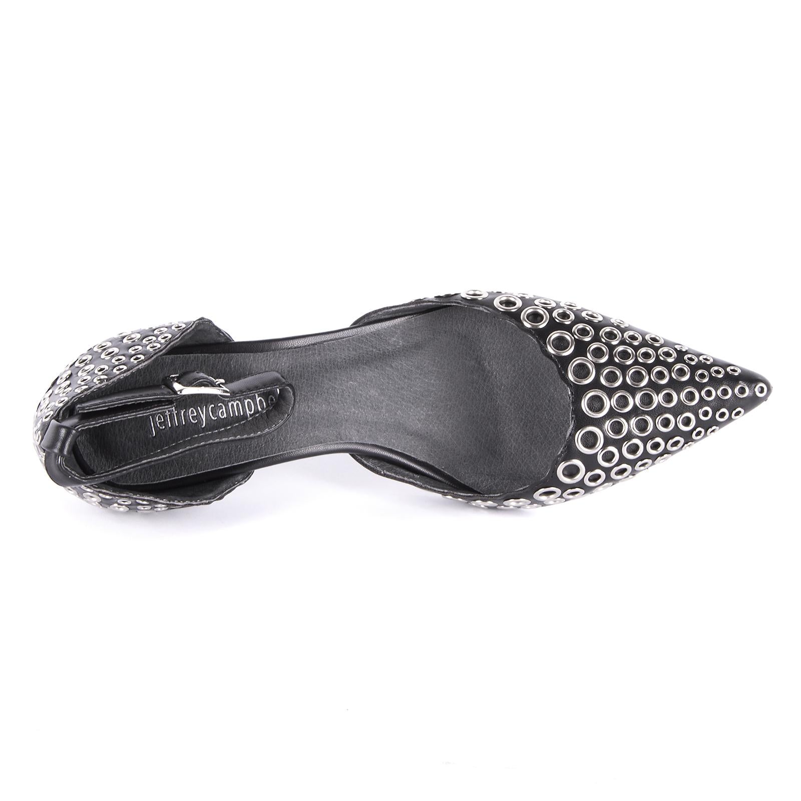 LYMAN LEATHER BLACK +SILVER JCSJC2322LEA-BLACK  JEFFREY CAMPBELL 