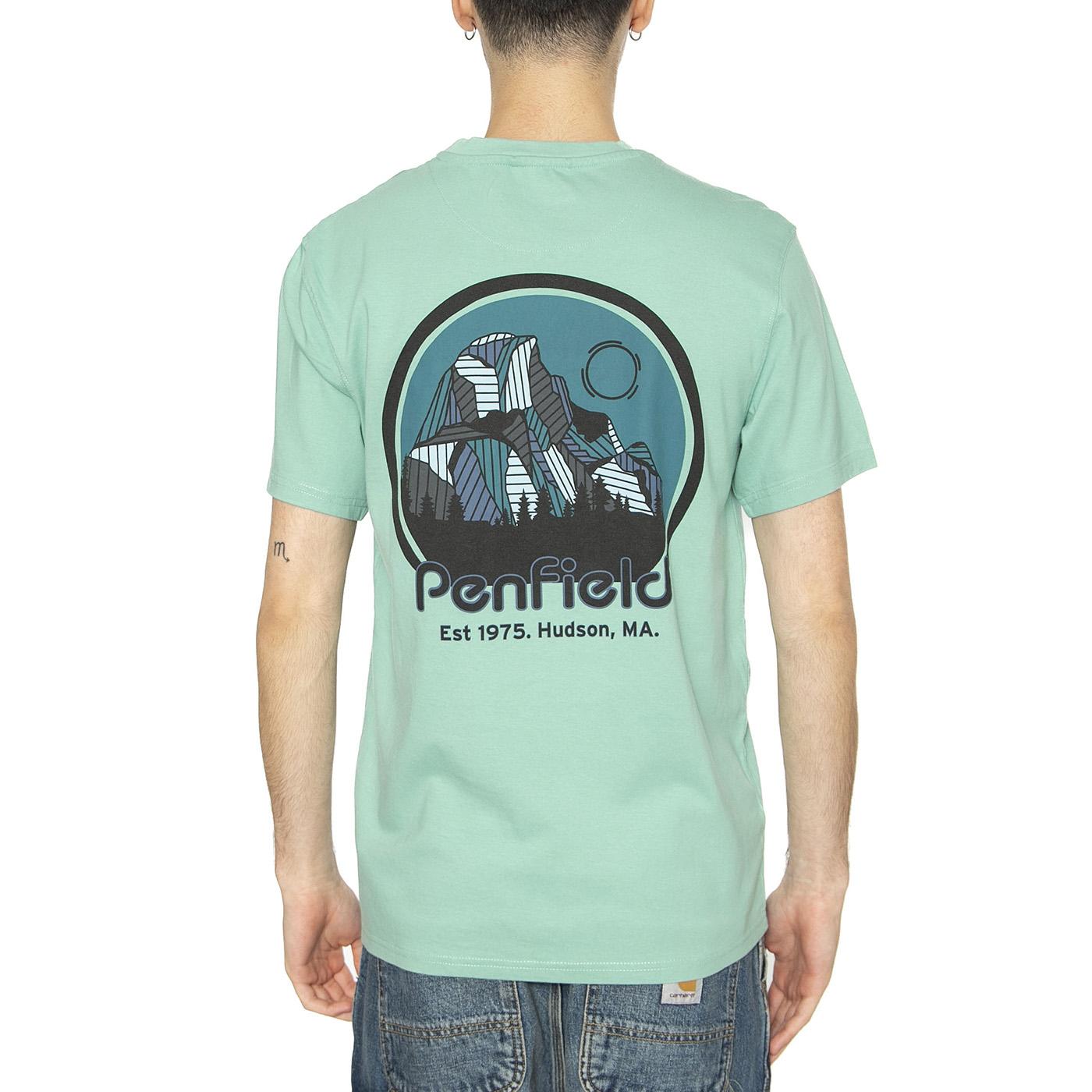 Penfield Yosemite Circle Back Wasabi - Maglietta Girocollo Uomo Verde PFD0165-C80  PENFIELD 