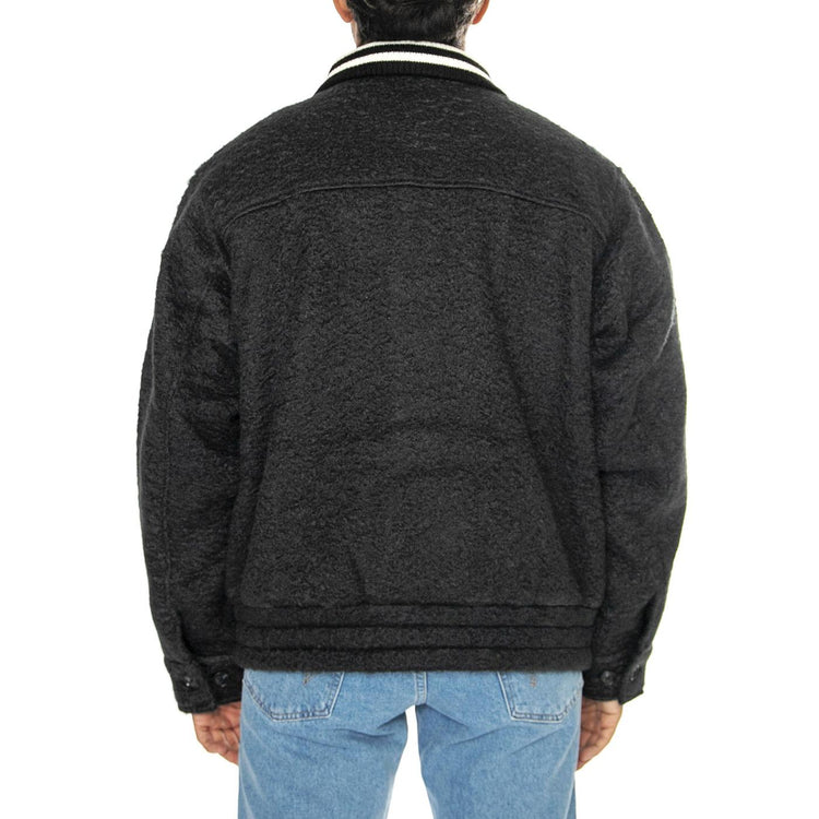 SAUNDERS BLOUSON JACKET BLACK - Giacca Varsity Uomo Nera 121800571 BLK OBEY 
